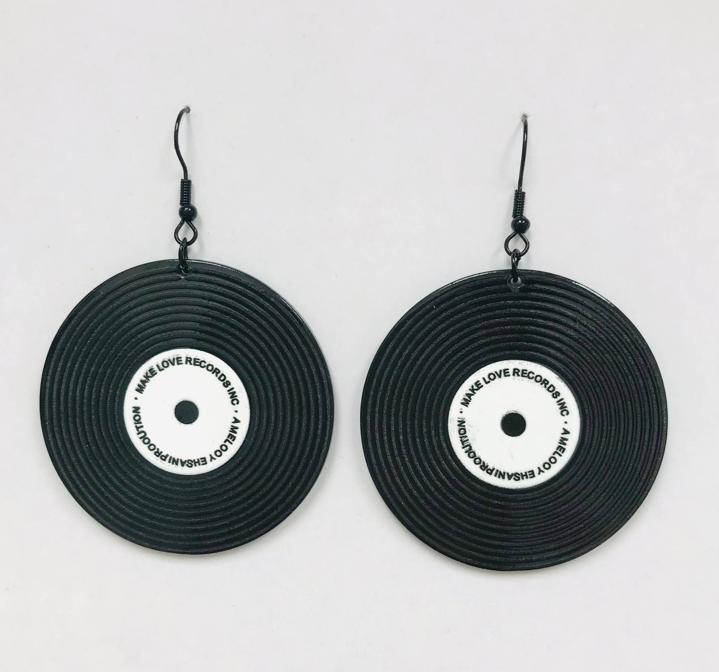 Black Vinyl Earrings
