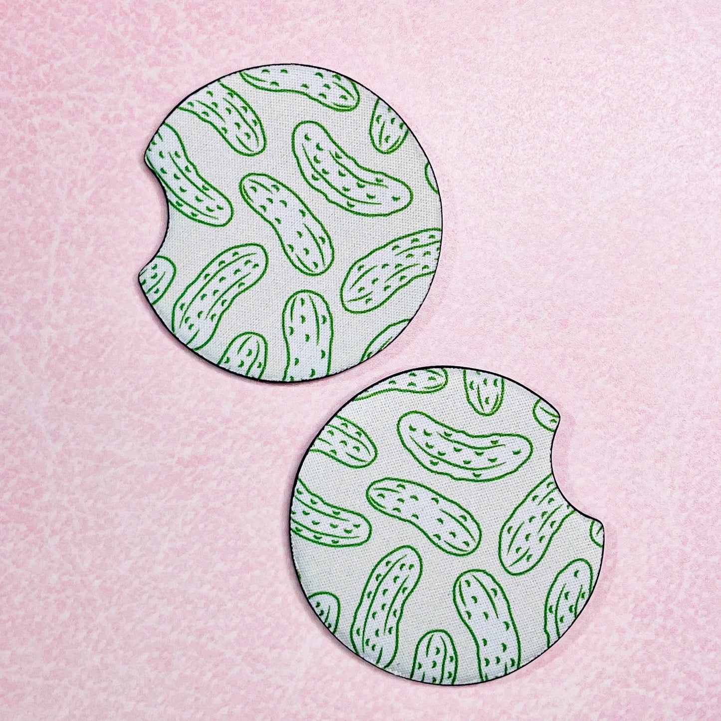 Pickle Pattern Car Coasters