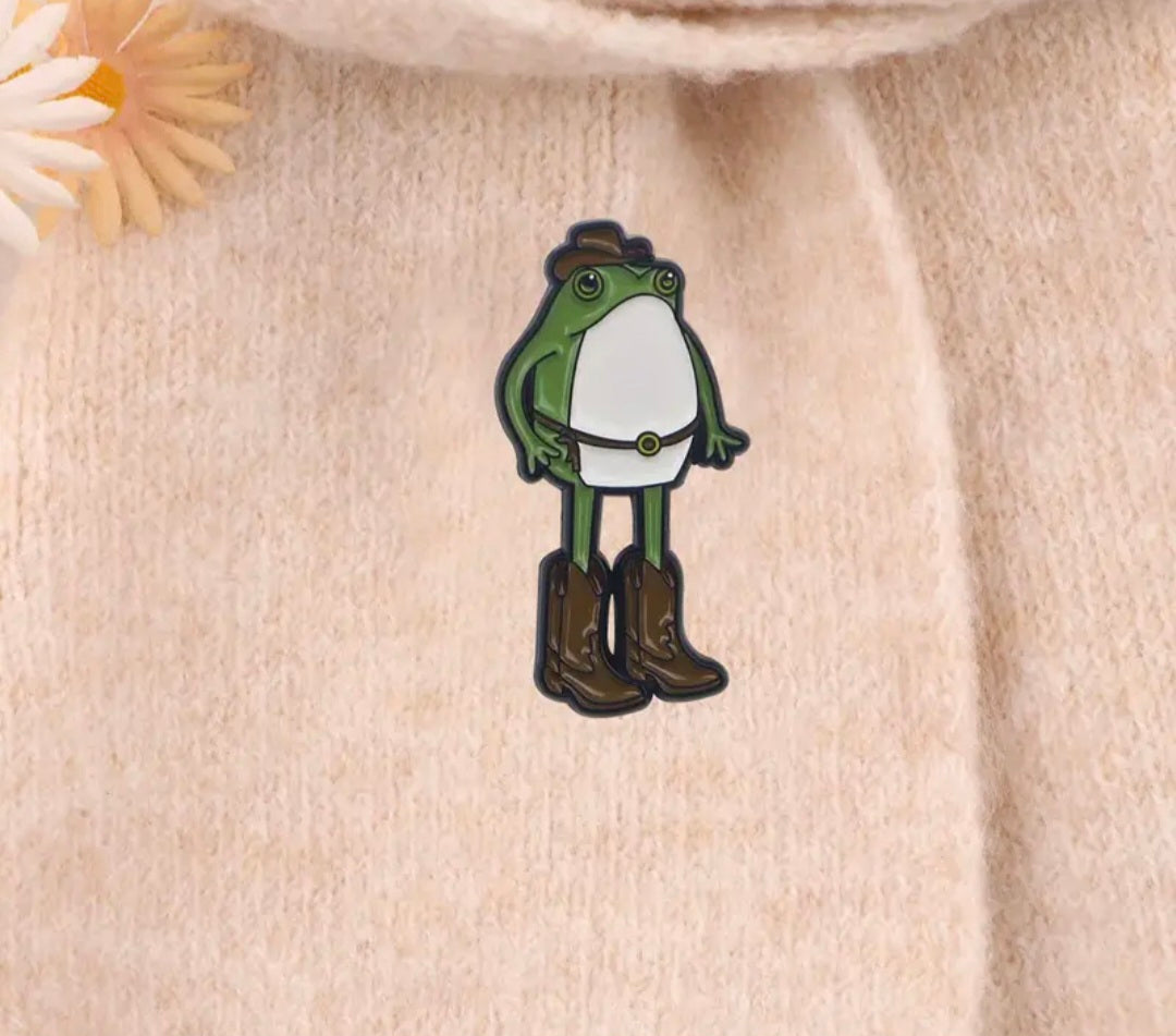 Cowboy Frog Pin