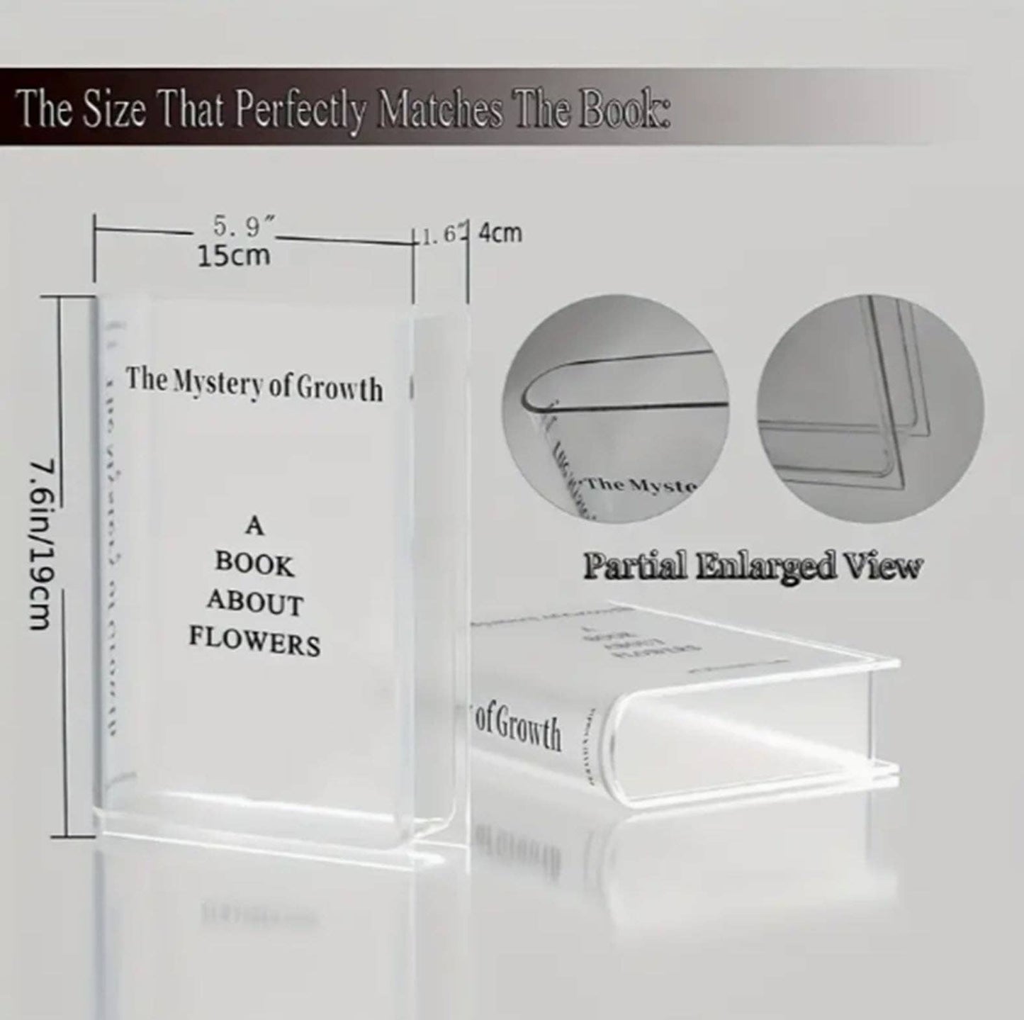 Acrylic Transparent Book Vase