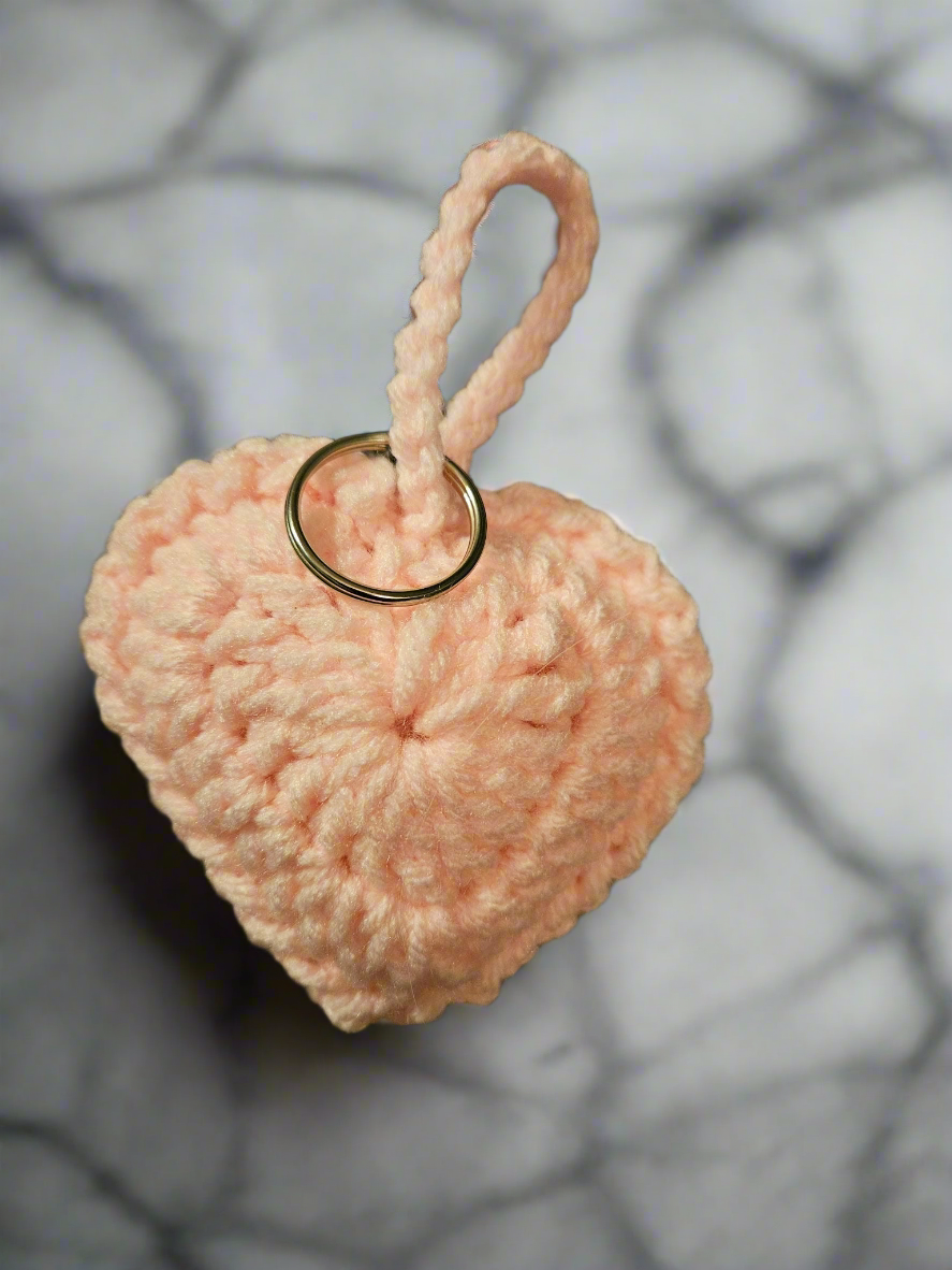 Crochet Heart Keychain